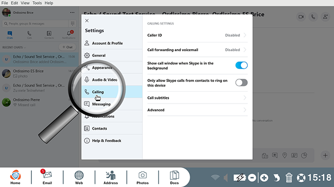 audio settings for skype preview