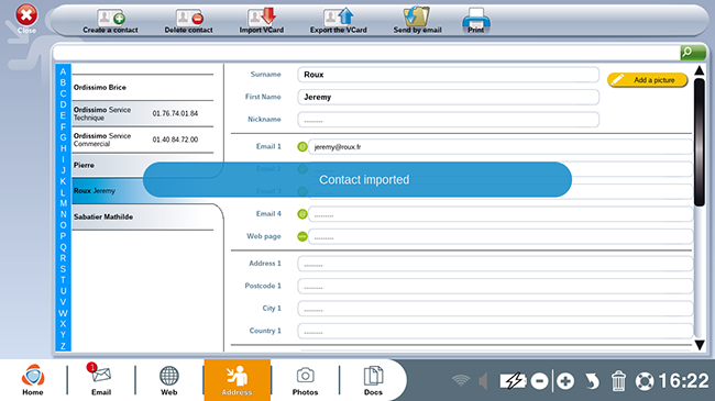 Contact imported