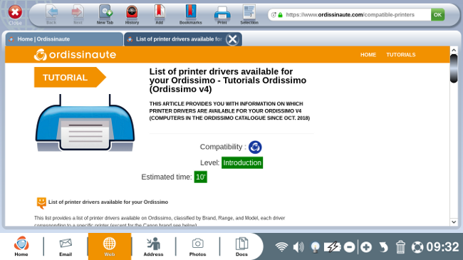 Imprimantes compatibles Ordissimo