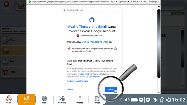 configuration google mail account