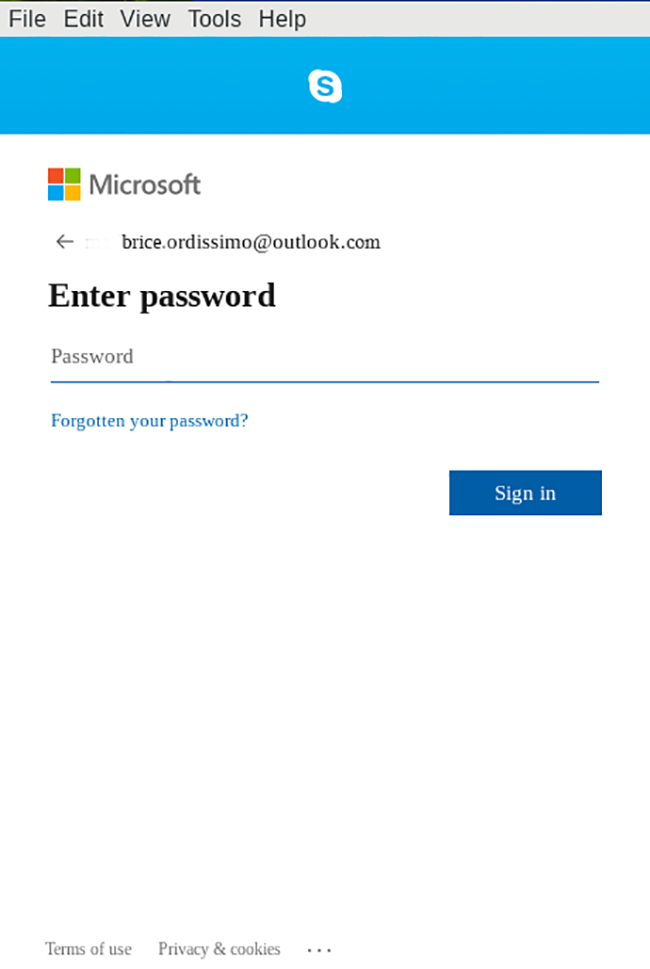 write the password