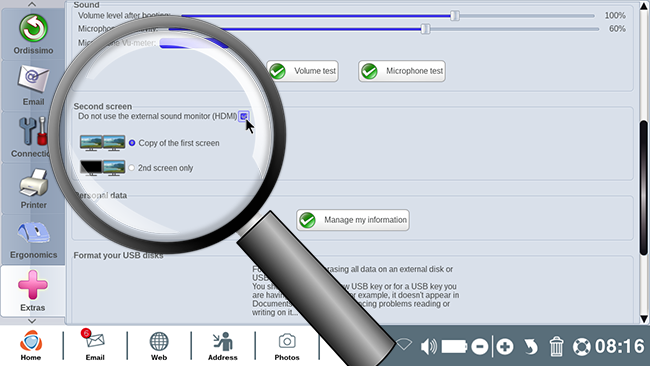 use of the external sound monitor