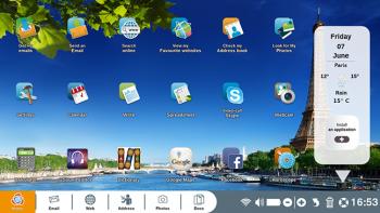home screen with installed applications